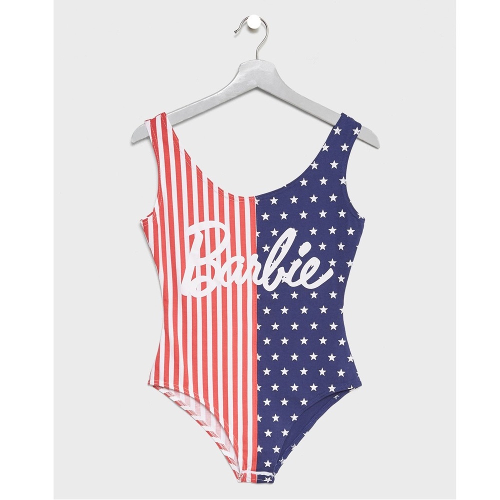 Missguided X Barbie Stars & Stripes Bodysuit - Gem
